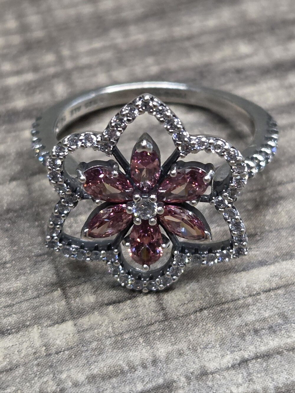 Authentic Pandora Double Flower Cocktail Ring